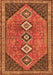 Serging Thickness of Machine Washable Persian Orange Traditional Area Rugs, wshtr3220org