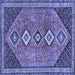 Square Machine Washable Persian Blue Traditional Rug, wshtr3220blu