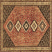 Square Machine Washable Persian Brown Traditional Rug, wshtr3220brn