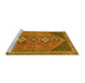 Sideview of Machine Washable Persian Yellow Traditional Rug, wshtr3220yw