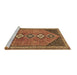 Sideview of Machine Washable Persian Brown Traditional Rug, wshtr3220brn