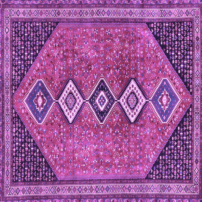 Square Machine Washable Persian Purple Traditional Area Rugs, wshtr3220pur