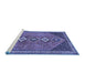 Sideview of Machine Washable Persian Blue Traditional Rug, wshtr3220blu