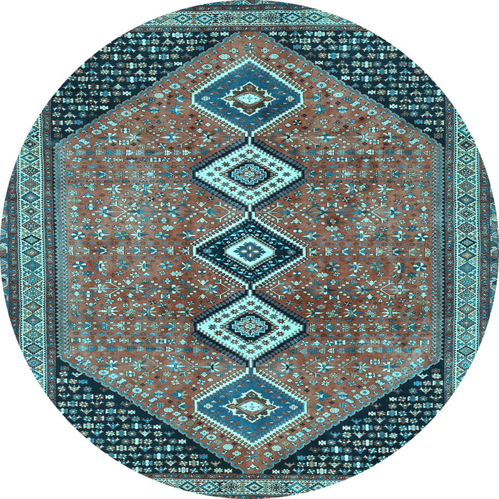 Round Persian Light Blue Traditional Rug, tr3220lblu