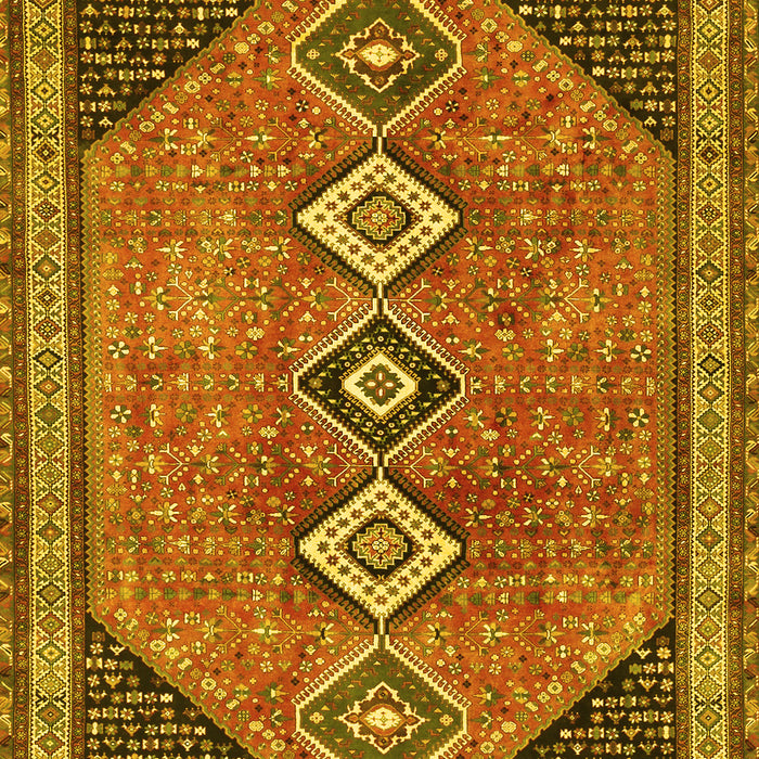 Machine Washable Persian Yellow Traditional Rug, wshtr3220yw