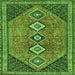 Round Machine Washable Persian Green Traditional Area Rugs, wshtr3220grn