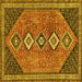 Square Persian Yellow Traditional Rug, tr3220yw