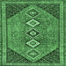 Square Machine Washable Persian Emerald Green Traditional Area Rugs, wshtr3220emgrn