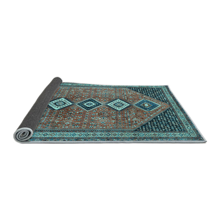 Sideview of Persian Light Blue Traditional Rug, tr3220lblu