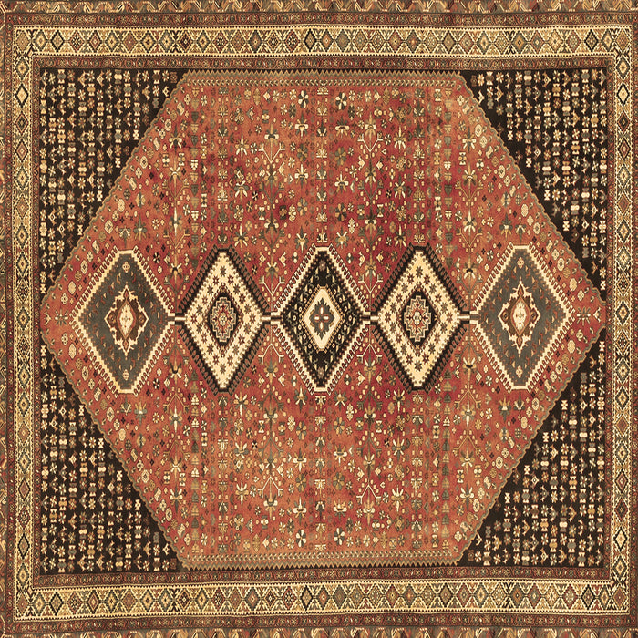 Square Persian Brown Traditional Rug, tr3220brn