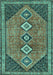 Machine Washable Persian Turquoise Traditional Area Rugs, wshtr3220turq