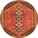 Square Persian Orange Traditional Rug, tr3220org