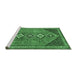 Sideview of Machine Washable Persian Emerald Green Traditional Area Rugs, wshtr3220emgrn