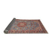 Sideview of Traditional Brown Red Medallion Rug, tr3221