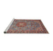 Sideview of Machine Washable Traditional Brown Red Rug, wshtr3221