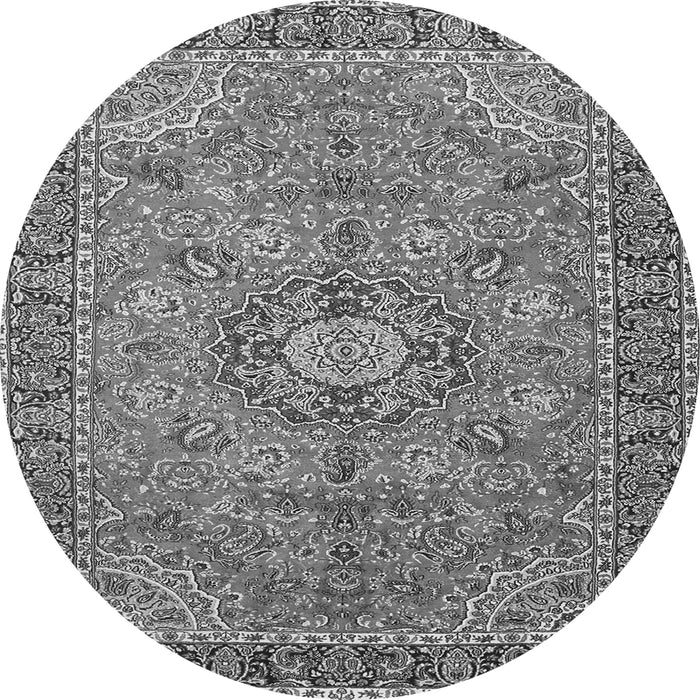 Square Medallion Gray Traditional Rug, tr3221gry