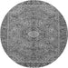 Square Medallion Gray Traditional Rug, tr3221gry