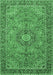 Machine Washable Medallion Emerald Green Traditional Area Rugs, wshtr3221emgrn