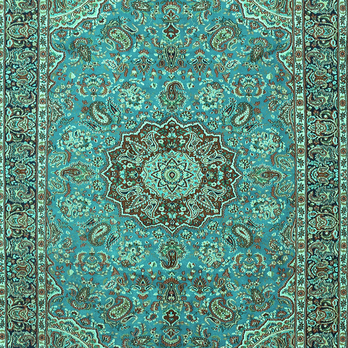 Medallion Turquoise Traditional Rug, tr3221turq