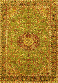 Medallion Yellow Traditional Rug, tr3221yw