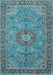 Medallion Light Blue Traditional Rug, tr3221lblu