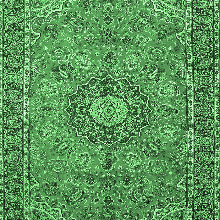 Medallion Emerald Green Traditional Rug, tr3221emgrn