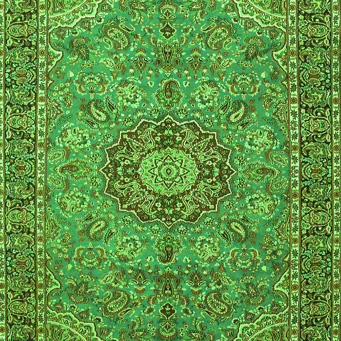 Medallion Green Traditional Rug, tr3221grn
