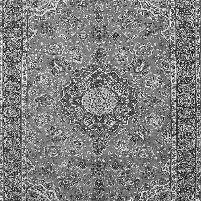Serging Thickness of Machine Washable Medallion Gray Traditional Rug, wshtr3221gry