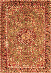 Medallion Orange Traditional Rug, tr3221org