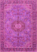 Machine Washable Medallion Pink Traditional Rug, wshtr3221pnk