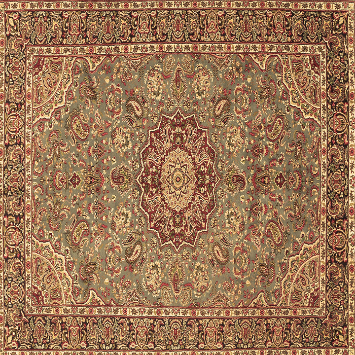 Square Medallion Brown Traditional Rug, tr3221brn