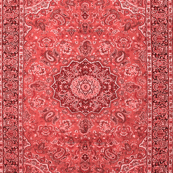 Machine Washable Medallion Red Traditional Rug, wshtr3221red