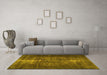 Machine Washable Persian Yellow Traditional Rug in a Living Room, wshtr3222yw