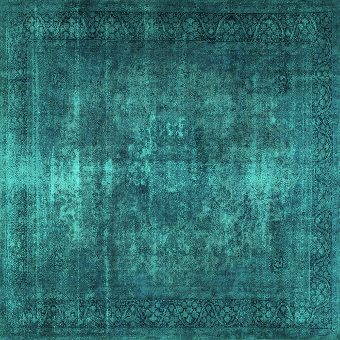 Square Persian Turquoise Traditional Rug, tr3222turq