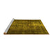 Sideview of Machine Washable Persian Yellow Traditional Rug, wshtr3222yw