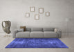 Machine Washable Persian Blue Traditional Rug in a Living Room, wshtr3222blu