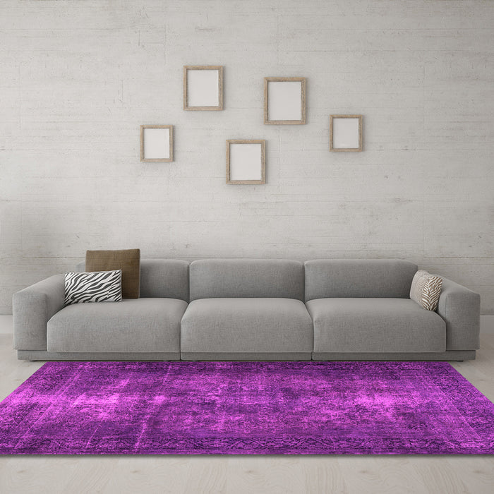 Machine Washable Persian Pink Traditional Rug in a Living Room, wshtr3222pnk