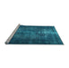 Sideview of Machine Washable Persian Light Blue Traditional Rug, wshtr3222lblu