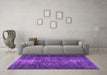 Machine Washable Persian Purple Traditional Area Rugs in a Living Room, wshtr3222pur