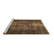 Sideview of Machine Washable Persian Brown Traditional Rug, wshtr3222brn