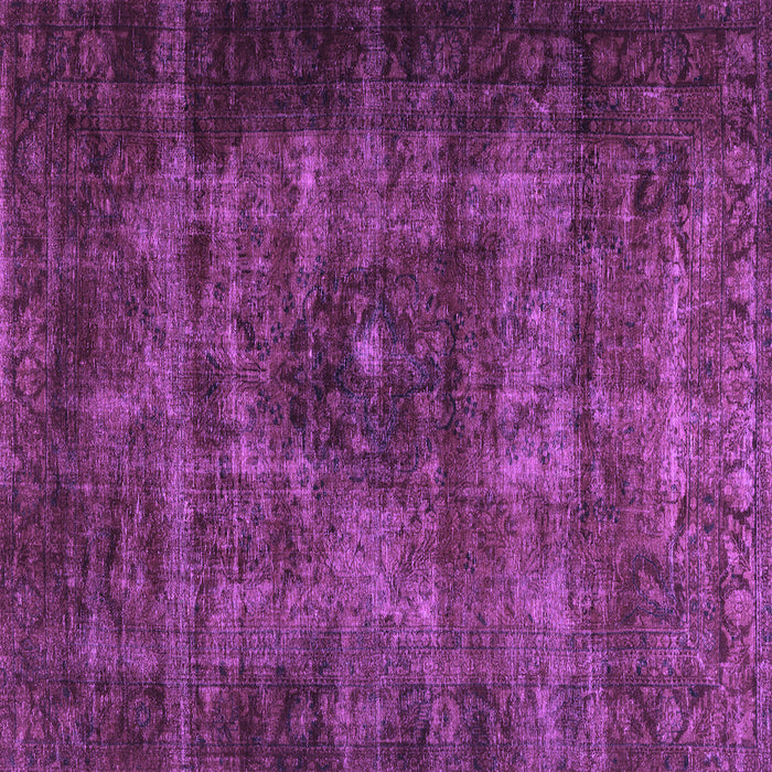 Square Machine Washable Persian Purple Traditional Area Rugs, wshtr3223pur