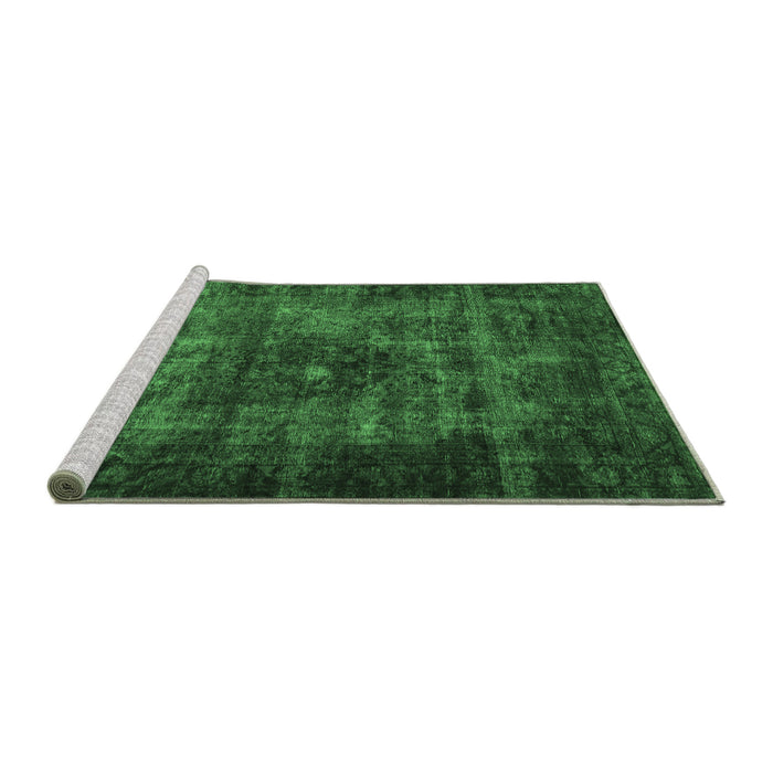 Sideview of Machine Washable Persian Emerald Green Traditional Area Rugs, wshtr3223emgrn