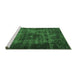 Sideview of Machine Washable Persian Emerald Green Traditional Area Rugs, wshtr3223emgrn