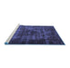 Sideview of Machine Washable Persian Blue Traditional Rug, wshtr3223blu