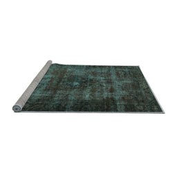 Sideview of Machine Washable Persian Light Blue Traditional Rug, wshtr3223lblu