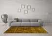 Machine Washable Persian Yellow Traditional Rug in a Living Room, wshtr3223yw