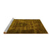 Sideview of Machine Washable Persian Yellow Traditional Rug, wshtr3223yw