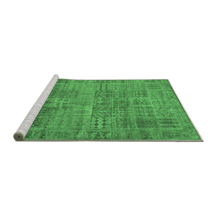 Sideview of Machine Washable Persian Emerald Green Traditional Area Rugs, wshtr3224emgrn
