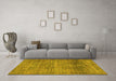 Machine Washable Persian Yellow Traditional Rug in a Living Room, wshtr3224yw