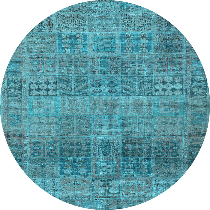 Round Machine Washable Persian Light Blue Traditional Rug, wshtr3224lblu